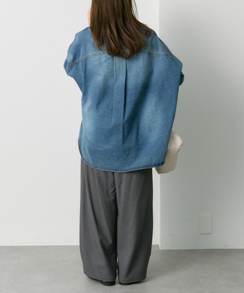 PUAL CE CIN(ピュアルセシン)の「ウール混ウエストゴムツータックパンツ(スラックス・レディース・グレー/ブラック/アイボリー・FREE)」の16枚目の写真