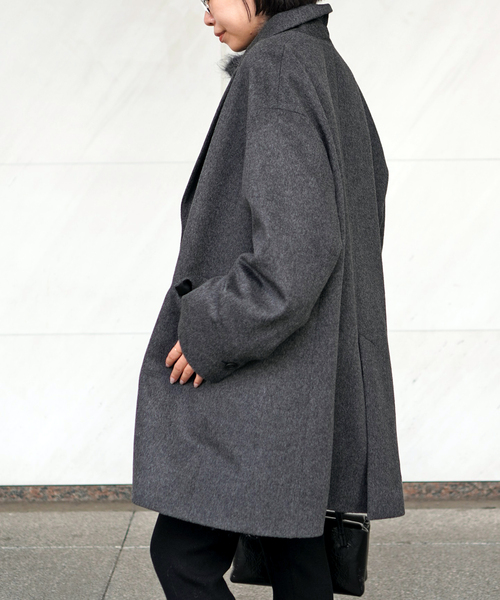 はり　AP STUDIO オーバーサイズ ジャケット コート グレー 38 オーバーサイズジャケットコート（その他ブルゾン／アウター）｜AP