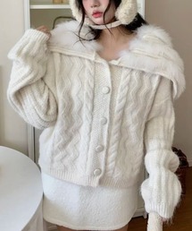 ストライプデザイン カーディガン風ジャケット fox5113459_1.jpg