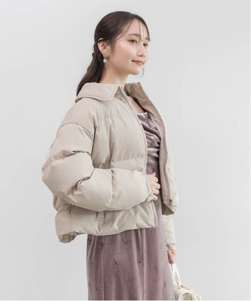 RANDA（ランダ）の「クロップドライトパファーコート（ダウンジャケット/コート・レディース・ホワイト/ベージュ/ブラック・FREE）」の8枚目の写真