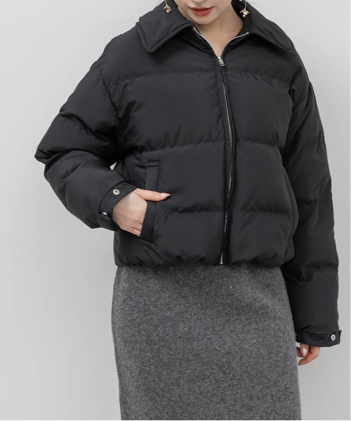 RANDA（ランダ）の「クロップドライトパファーコート（ダウンジャケット/コート・レディース・ホワイト/ベージュ/ブラック・FREE）」の12枚目の写真