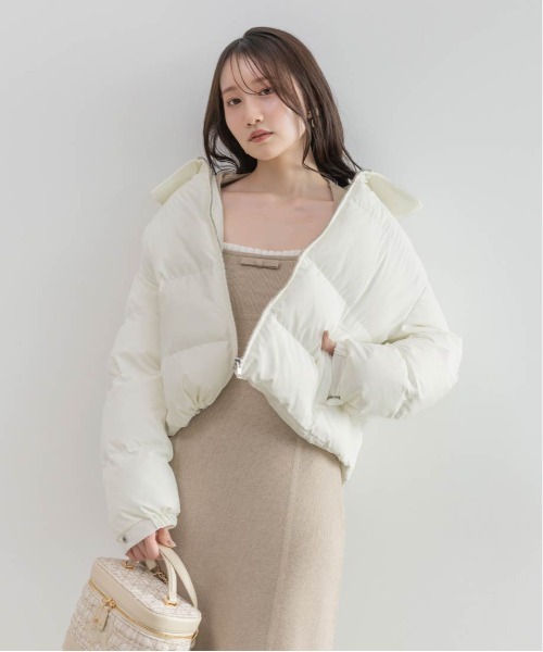 RANDA（ランダ）の「クロップドライトパファーコート（ダウンジャケット/コート・レディース・ホワイト/ベージュ/ブラック・FREE）」の16枚目の写真