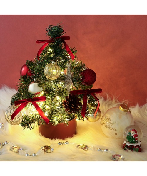 セール】デスクトップツリー リボン レッド（インテリア雑貨