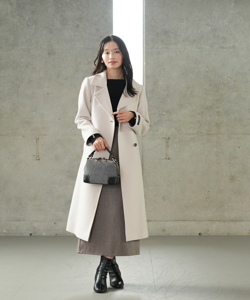 セール】(尾州プレミアムウール)ベルテットテーラードコート（トレンチ