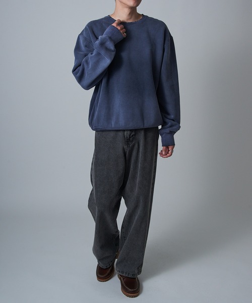 MADE BLANKS(メイドブランクス)の「【MADE BLANKS】14oz Exclusive Varsity Crewneck 14オンス ヘビーウェイト クルーネックスウェット 裏毛 EC312E UNTR(スウェット・メンズ・ネイビー系1/アイボリー・L/M/XL)」の8枚目の写真