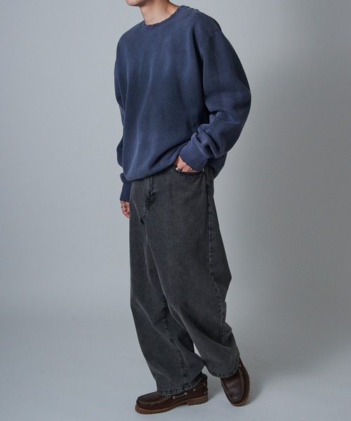 MADE BLANKS(メイドブランクス)の「【MADE BLANKS】14oz Exclusive Varsity Crewneck 14オンス ヘビーウェイト クルーネックスウェット 裏毛 EC312E UNTR(スウェット・メンズ・ネイビー系1/アイボリー・L/M/XL)」の9枚目の写真