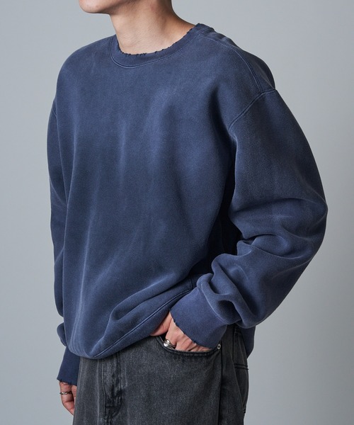 MADE BLANKS(メイドブランクス)の「【MADE BLANKS】14oz Exclusive Varsity Crewneck 14オンス ヘビーウェイト クルーネックスウェット 裏毛 EC312E UNTR(スウェット・メンズ・ネイビー系1/アイボリー・L/M/XL)」の5枚目の写真