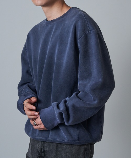 MADE BLANKS(メイドブランクス)の「【MADE BLANKS】14oz Exclusive Varsity Crewneck 14オンス ヘビーウェイト クルーネックスウェット 裏毛 EC312E UNTR(スウェット・メンズ・ネイビー系1/アイボリー・L/M/XL)」の4枚目の写真