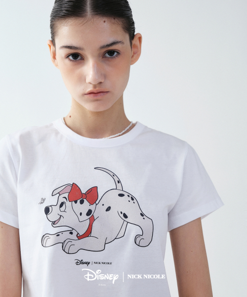 NICK&NICOLE(ニックアンドニコール)の「DISNEY BUTTERFLY RIBBON DALMATIAN CROP TOP_WHITE(Tシャツ/カットソー・レディース・その他・FREE)」の2枚目の写真