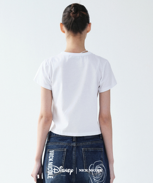 NICK&NICOLE(ニックアンドニコール)の「DISNEY BUTTERFLY RIBBON DALMATIAN CROP TOP_WHITE(Tシャツ/カットソー・レディース・その他・FREE)」の3枚目の写真