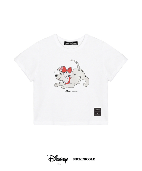 NICK&NICOLE(ニックアンドニコール)の「DISNEY BUTTERFLY RIBBON DALMATIAN CROP TOP_WHITE(Tシャツ/カットソー・レディース・その他・FREE)」の4枚目の写真