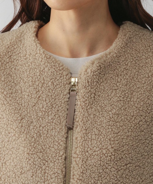 GLOBAL WORK（グローバルワーク）の「ボアライナーベスト/606693（ベスト・レディース・ベージュ/チャコールグレー・MEDIUM/LARGE）」の15枚目の写真