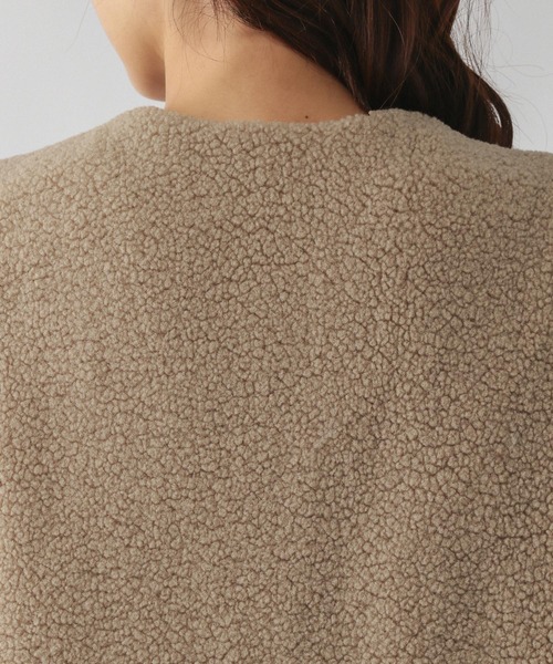 GLOBAL WORK（グローバルワーク）の「ボアライナーベスト/606693（ベスト・レディース・ベージュ/チャコールグレー・MEDIUM/LARGE）」の4枚目の写真