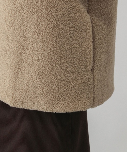 GLOBAL WORK（グローバルワーク）の「ボアライナーベスト/606693（ベスト・レディース・ベージュ/チャコールグレー・MEDIUM/LARGE）」の7枚目の写真