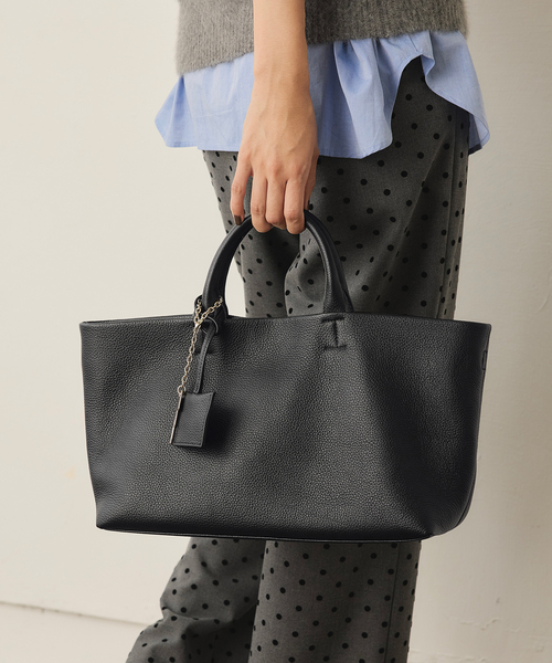 SLOBE IENA（スローブイエナ）の「《追加3》SLOBE レザートートバッグ（トートバッグ・レディース・カーキ/ブラック・FREE）」の5枚目の写真