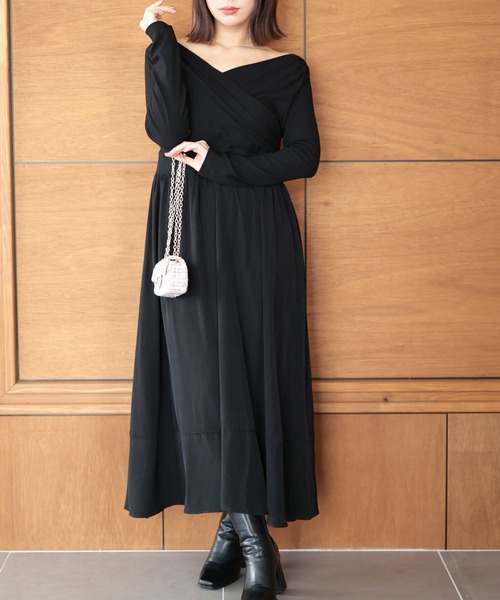 Ruwan yu(ルワンユー)の「2WAYカシュクールフレアワンピース【大きいサイズ対応】(ワンピース・レディース・ブラック・L/LL/3L/4L)」の4枚目の写真