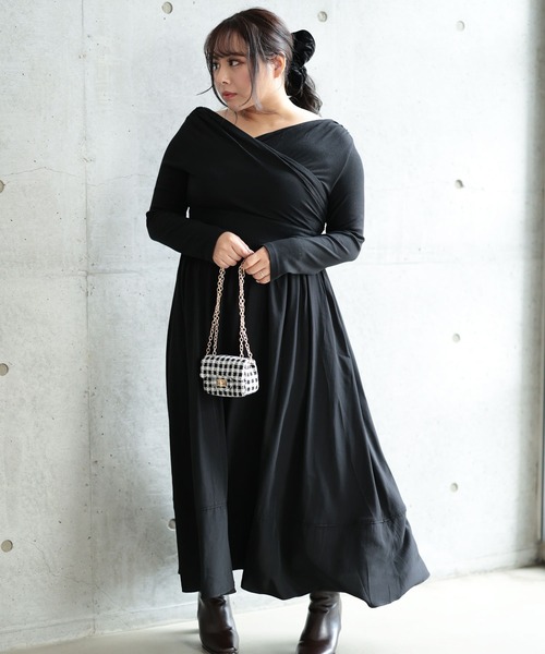 Ruwan yu(ルワンユー)の「2WAYカシュクールフレアワンピース【大きいサイズ対応】(ワンピース・レディース・ブラック・L/LL/3L/4L)」の7枚目の写真