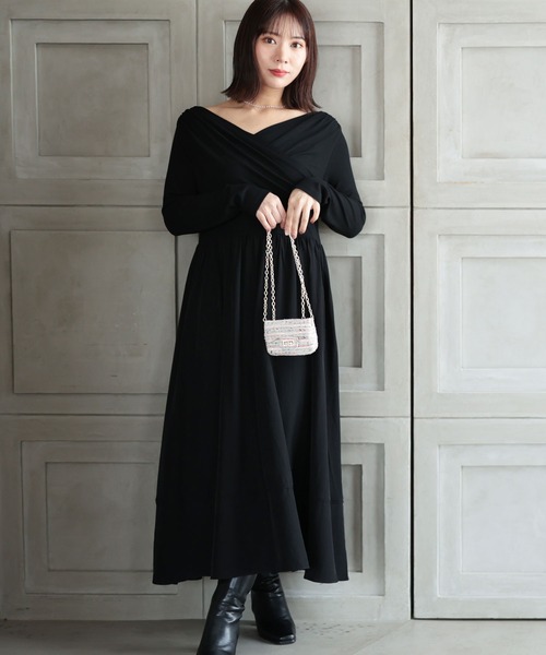 Ruwan yu(ルワンユー)の「2WAYカシュクールフレアワンピース【大きいサイズ対応】(ワンピース・レディース・ブラック・L/LL/3L/4L)」の9枚目の写真
