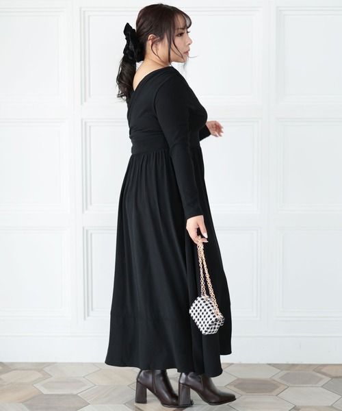 Ruwan yu(ルワンユー)の「2WAYカシュクールフレアワンピース【大きいサイズ対応】(ワンピース・レディース・ブラック・L/LL/3L/4L)」の16枚目の写真