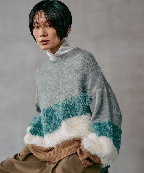 LEPSIM(レプシィム)の「5ゲージニュアンスMIXプルオーバー 611450(ニット/セーター・レディース・ブラウン系その他/グレー系その他/グレー系その他2・FREE)」の1枚目の写真