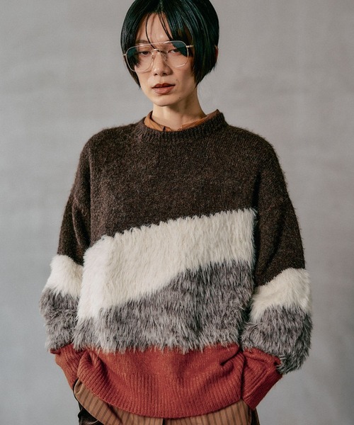 LEPSIM(レプシィム)の「5ゲージニュアンスMIXプルオーバー 611450(ニット/セーター・レディース・ブラウン系その他/グレー系その他/グレー系その他2・FREE)」の3枚目の写真