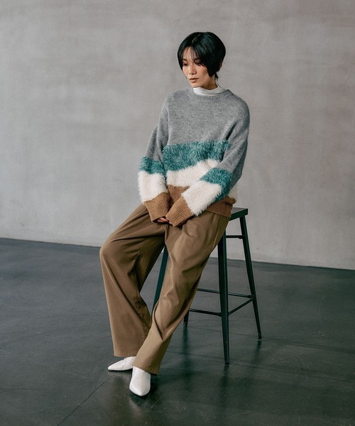 LEPSIM(レプシィム)の「5ゲージニュアンスMIXプルオーバー 611450(ニット/セーター・レディース・ブラウン系その他/グレー系その他/グレー系その他2・FREE)」の14枚目の写真