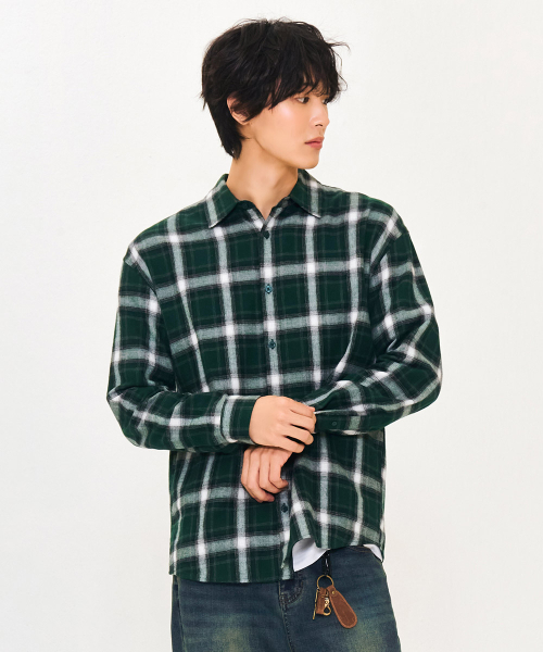 CHASECULT（チェイスカルト）の「男性フランネルシャドーチェックシャツ-グリーン（シャツ/ブラウス・メンズ・ダークグリーン・105/100/95）」の4枚目の写真