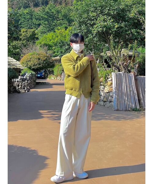 MUSINSA STANDARD（ムシンサスタンダード）の「スーパーワイドヒドゥンバンディングスラックス[クリーム]（スラックス・メンズ・その他・26/27/28/29/36/34/32/30/31/33/40/38/42）」の14枚目の写真