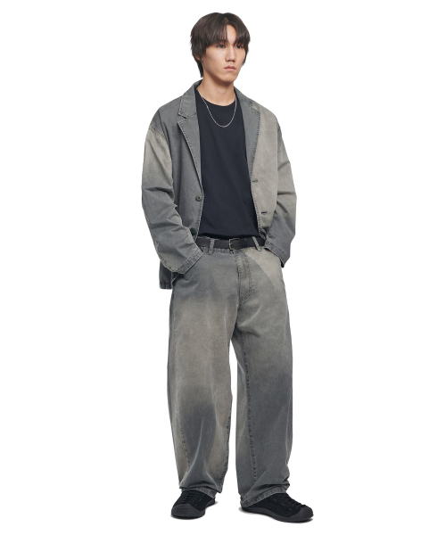NOMANUAL(NOMANUAL)の「SUNFADED JACKET - WASHED CHARCOAL(テーラードジャケット・レディース・その他・MEDIUM/LARGE/SMALL)」の3枚目の写真