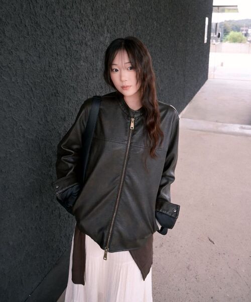 VTWO(ブイツー)の「8266 ウォッシュドレザー バイカージャケット (ダークブラウン)(ライダースジャケット・レディース・その他・LARGE/MEDIUM)」の10枚目の写真