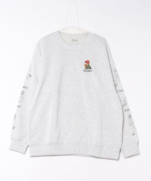 ８(eight)（エイト）の「裏起毛ワイドシルエットトレーナー（スウェット・メンズ・グリーン系その他/ホワイト/ブラック/ブラウン・LARGE/X-LARGE/MEDIUM）」の2枚目の写真