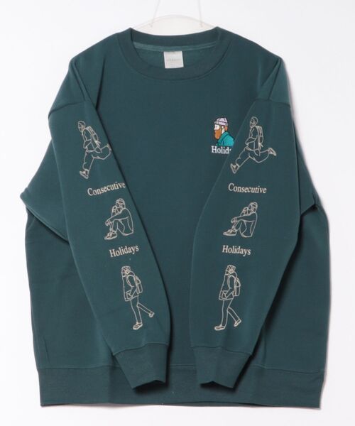 ８(eight)（エイト）の「裏起毛ワイドシルエットトレーナー（スウェット・メンズ・グリーン系その他/ホワイト/ブラック/ブラウン・LARGE/X-LARGE/MEDIUM）」の6枚目の写真