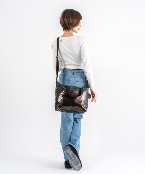 Jack Gomme(ジャックゴム)の「【JACK GOMME】ショルダーバッグ ORTA(ショルダーバッグ・レディース・ブラック/シルバー/モカ/アイボリー/インディゴブルー/シャンパン・FREE)」の12枚目の写真