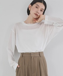 シアーワッフル リラクシー 長袖Tシャツ
