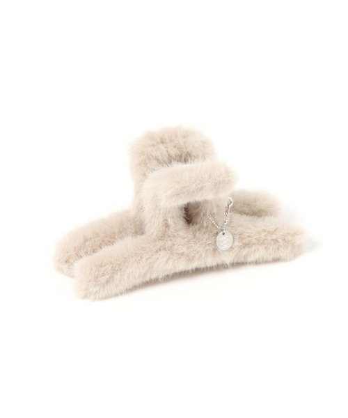 Heather（ヘザー）の「チャーム付きファーバンス　608739（バレッタ/ヘアクリップ・レディース・ベージュ/ブラック/ブラウン・ONE SIZE）」の3枚目の写真