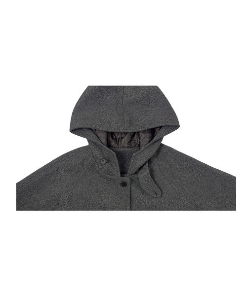 セール】[MADE] ストラップ付きキルティングフードハーフコート