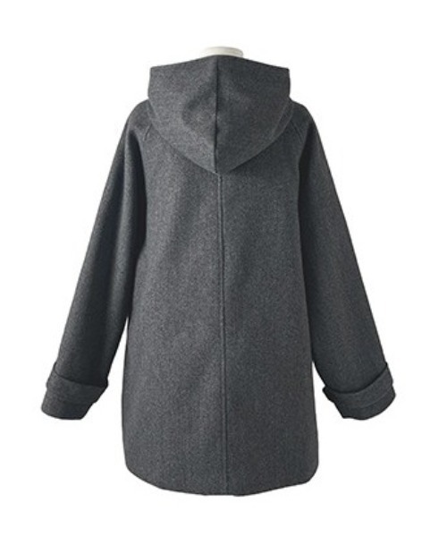 セール】[MADE] ストラップ付きキルティングフードハーフコート