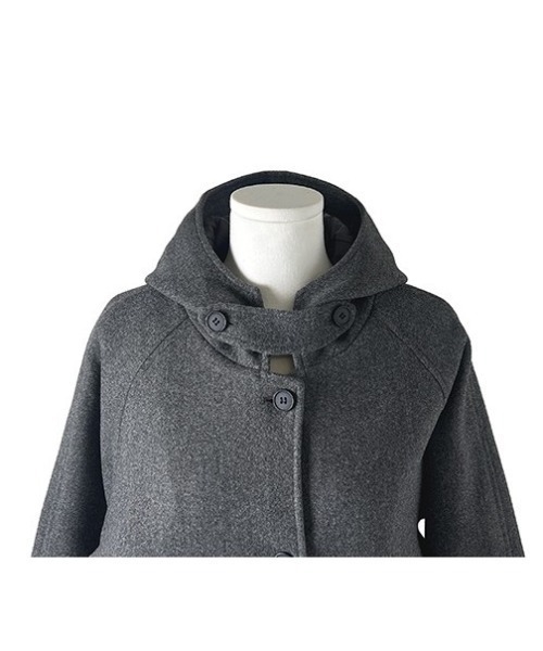 セール】[MADE] ストラップ付きキルティングフードハーフコート