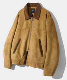 DIMITRI BLACK | 2WAY ウェスタンビ ガンスエードジャケット_ブラウン(MA-1)