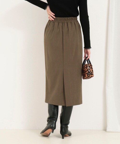 MICO COULIER（ミコクリエ）の「ストレッチ起毛ナロースカート（スカート・レディース・キナリ/オリーブ・38/36）」の15枚目の写真
