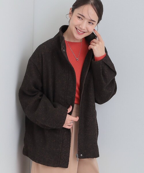 SHOO・LA・RUE(シューラルー)の「【S-LL】美シルエットの タンドツイードブルゾン(ブルゾン・レディース・ブラック系3/ブラウン系4・01/02/03/04)」の1枚目の写真