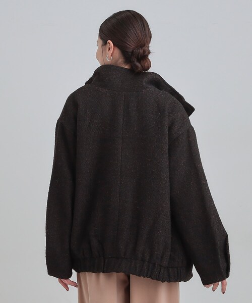 SHOO・LA・RUE(シューラルー)の「【S-LL】美シルエットの タンドツイードブルゾン(ブルゾン・レディース・ブラック系3/ブラウン系4・01/02/03/04)」の15枚目の写真