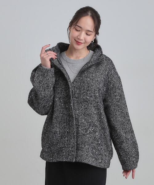 SHOO・LA・RUE(シューラルー)の「【S-LL】美シルエットの タンドツイードブルゾン(ブルゾン・レディース・ブラック系3/ブラウン系4・01/02/03/04)」の18枚目の写真