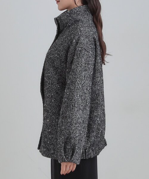SHOO・LA・RUE(シューラルー)の「【S-LL】美シルエットの タンドツイードブルゾン(ブルゾン・レディース・ブラック系3/ブラウン系4・01/02/03/04)」の7枚目の写真
