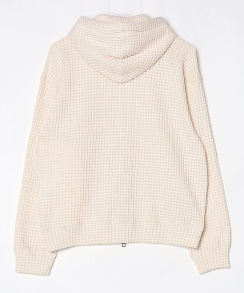 SEAGREEN（シーグリーン）の「SEAGREEN(シーグリーン) BIG WAFFLE RELAX HOODIE（パーカー・メンズ・ブラック/ネイビー/クリーム・2/1）」の6枚目の写真