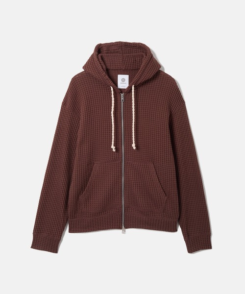 SEAGREEN(シーグリーン)の「SEAGREEN(シーグリーン) BIG WAFFLE RELAX HOODIE(パーカー・メンズ・ブラック/ネイビー/クリーム/ブラウン・2/1/3)」の2枚目の写真