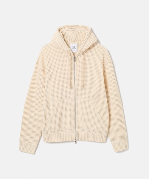 SEAGREEN（シーグリーン）の「SEAGREEN(シーグリーン) BIG WAFFLE RELAX HOODIE（パーカー・メンズ・ブラック/ネイビー/クリーム・2/1）」の2枚目の写真