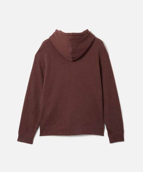 SEAGREEN（シーグリーン）の「SEAGREEN(シーグリーン) BIG WAFFLE RELAX HOODIE（パーカー・メンズ・ブラック/ネイビー/クリーム・2/1）」の4枚目の写真