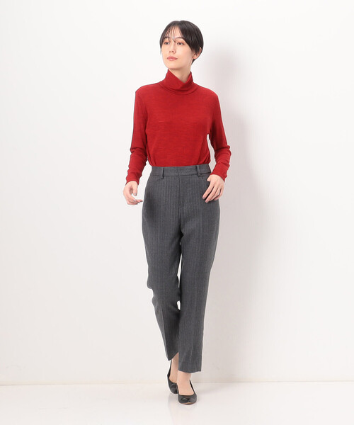 COMME CA(コムサ)の「〔 TALLサイズ 〕 【セットアップ対応】ウールストライプ パンツ(セットアップ・レディース・グレー・13号/15号)」の12枚目の写真