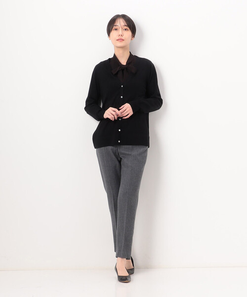 COMME CA(コムサ)の「〔 TALLサイズ 〕 【セットアップ対応】ウールストライプ パンツ(セットアップ・レディース・グレー・13号/15号)」の11枚目の写真